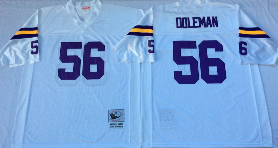Men NFL Minnesota Vikings 56 Doleman white Mitchell Ness jerseys